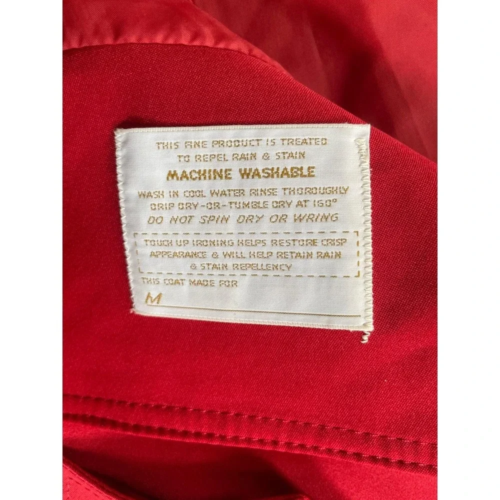 Vintage 60s Outer Banks Women Small Trench Coat Red Western‎ Yoke Rain Repellent